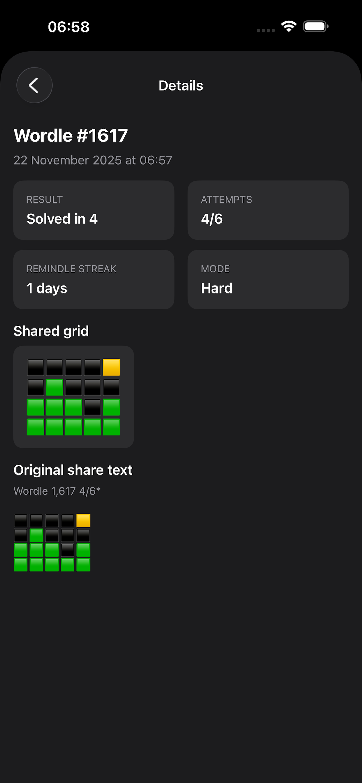 History detail with puzzle info